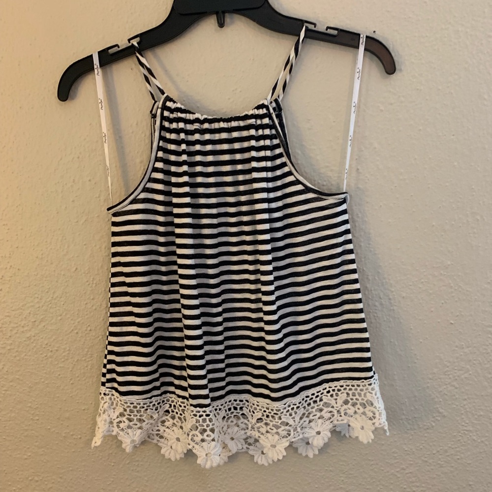 Striped cropped tank top